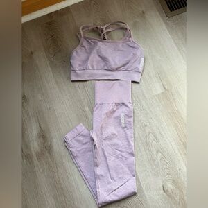 Gymshark Light Mauve Seamless Sports Bra & Leggings Set